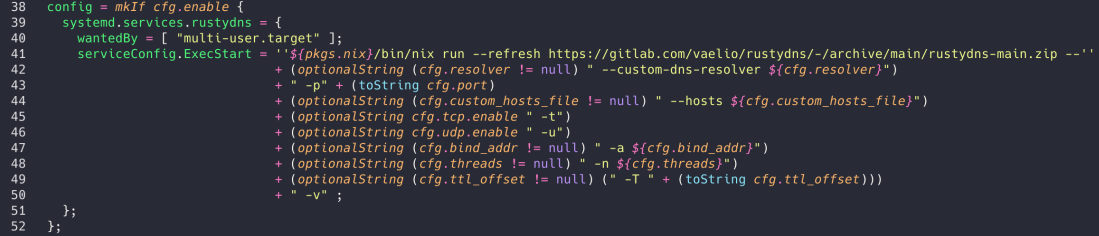 Making a NixOS simple service file
